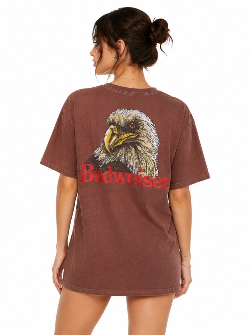 Budweiser Eagle Graphic T-Shirt Brown Beer City Tee unisex Medium